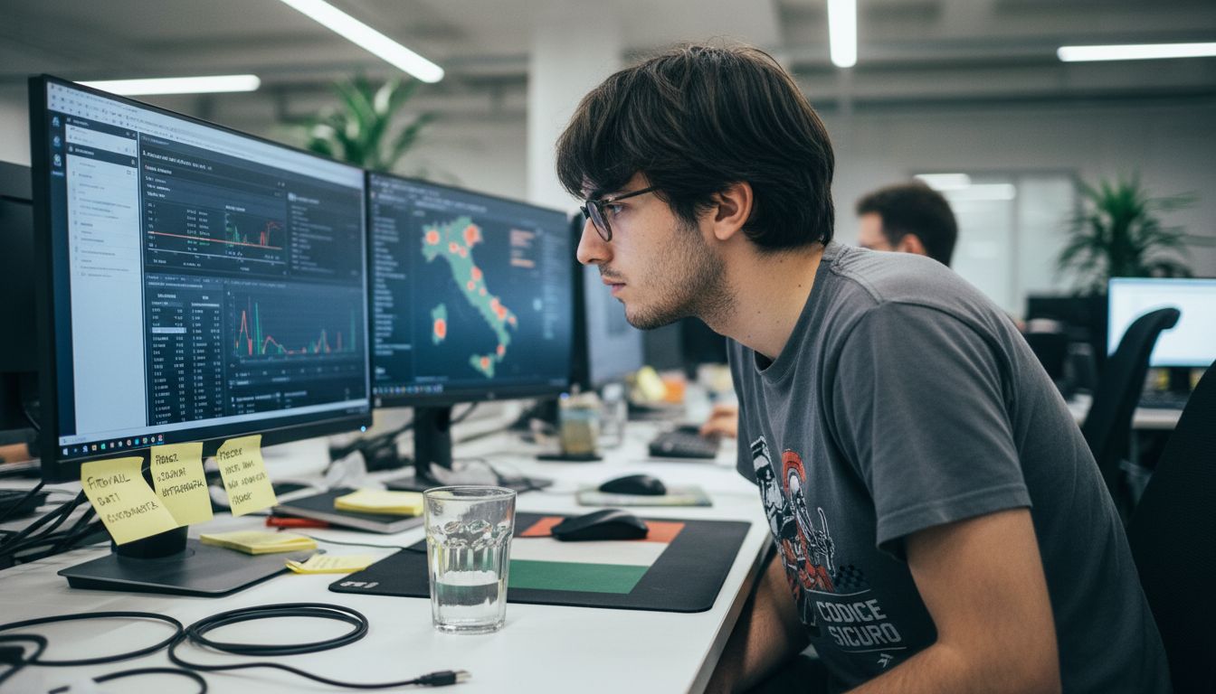 Lo sviluppatore analizza i parametri di sicurezza del sito web.