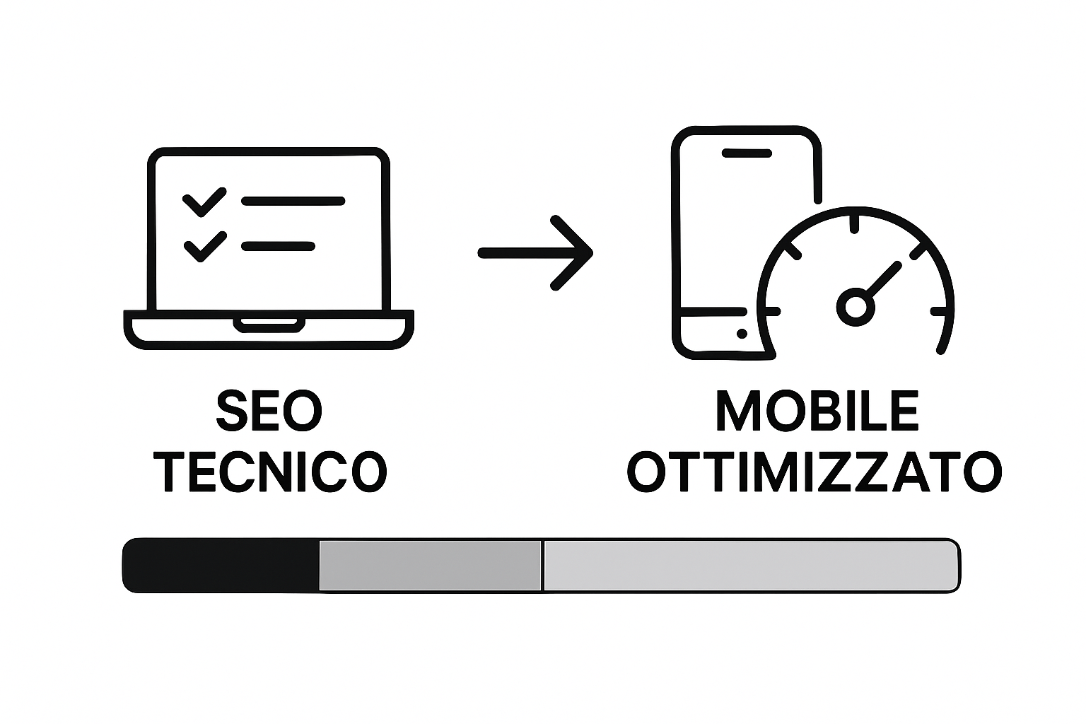Infografica: le fasi fondamentali della SEO tecnica e le migliori pratiche per l’ottimizzazione su dispositivi mobili