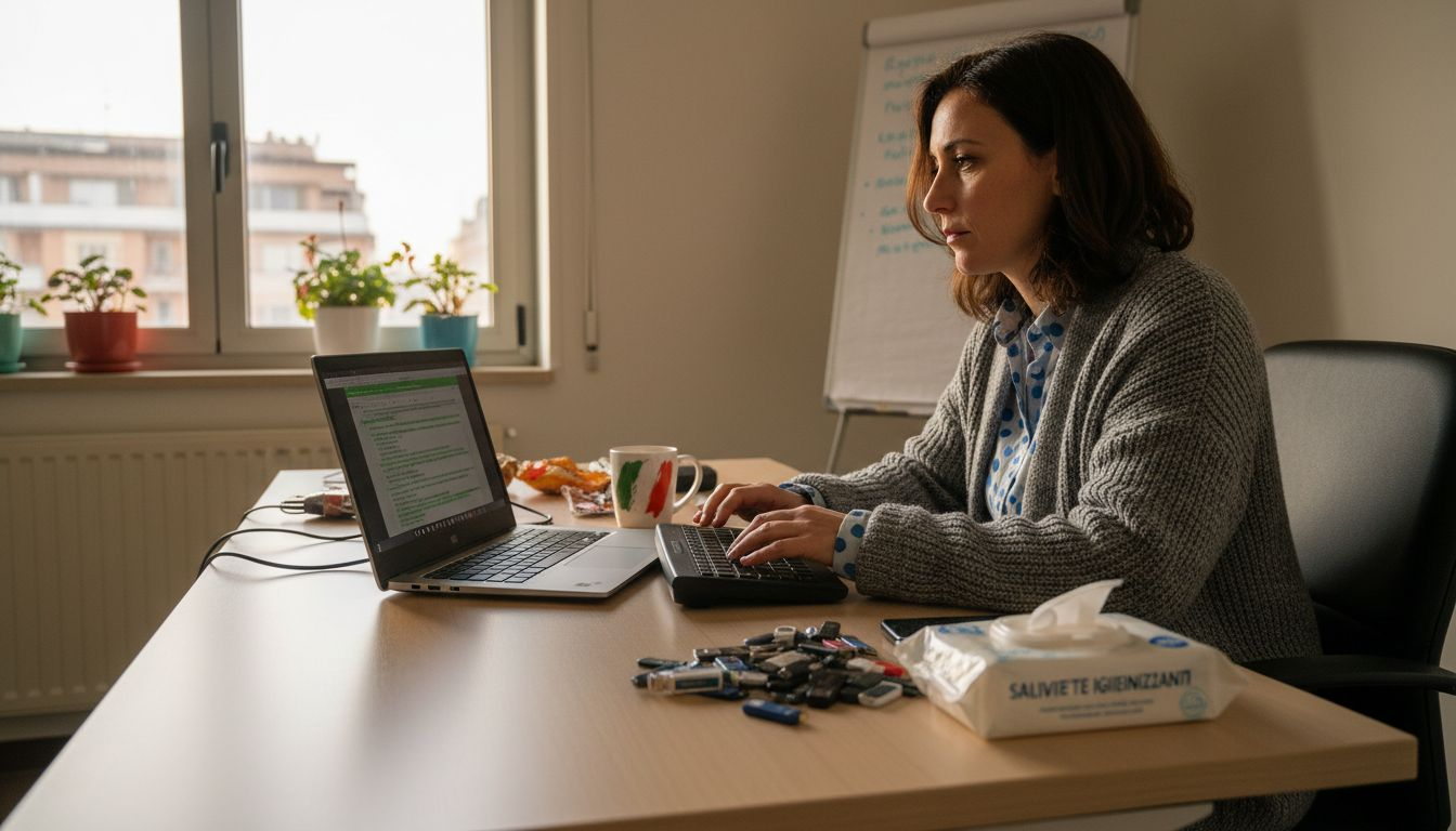 Un esperto informatico sta controllando gli aggiornamenti di sicurezza del sito web.