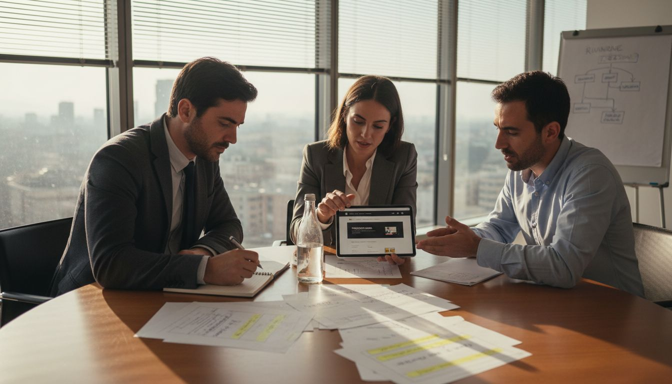 Un gruppo di lavoro riunito attorno a un tavolo per confrontarsi sul design del sito web.