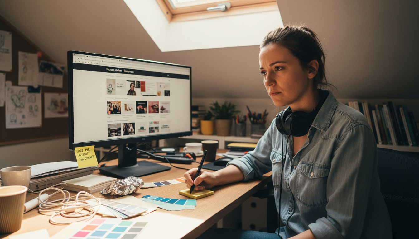 Web designer alle prese con il collaudo dell’interfaccia di un negozio online