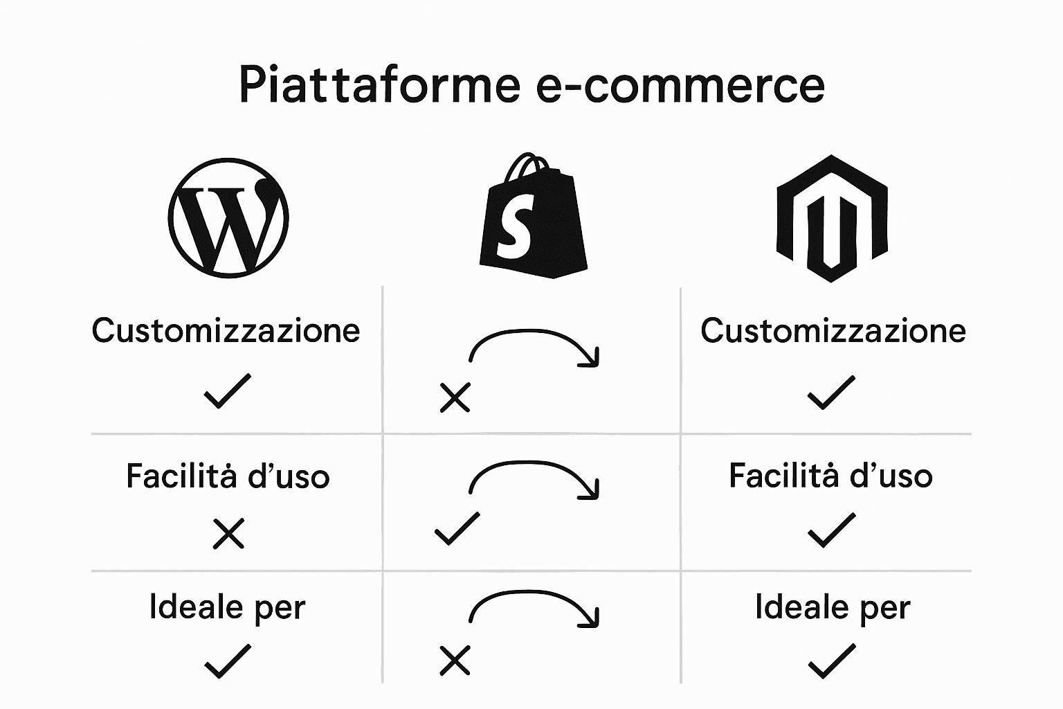 Infografica: confronto tra le migliori piattaforme per l’e-commerce