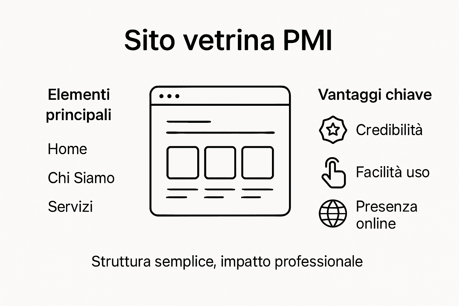 Infografica: come funziona un sito vetrina per le piccole e medie imprese