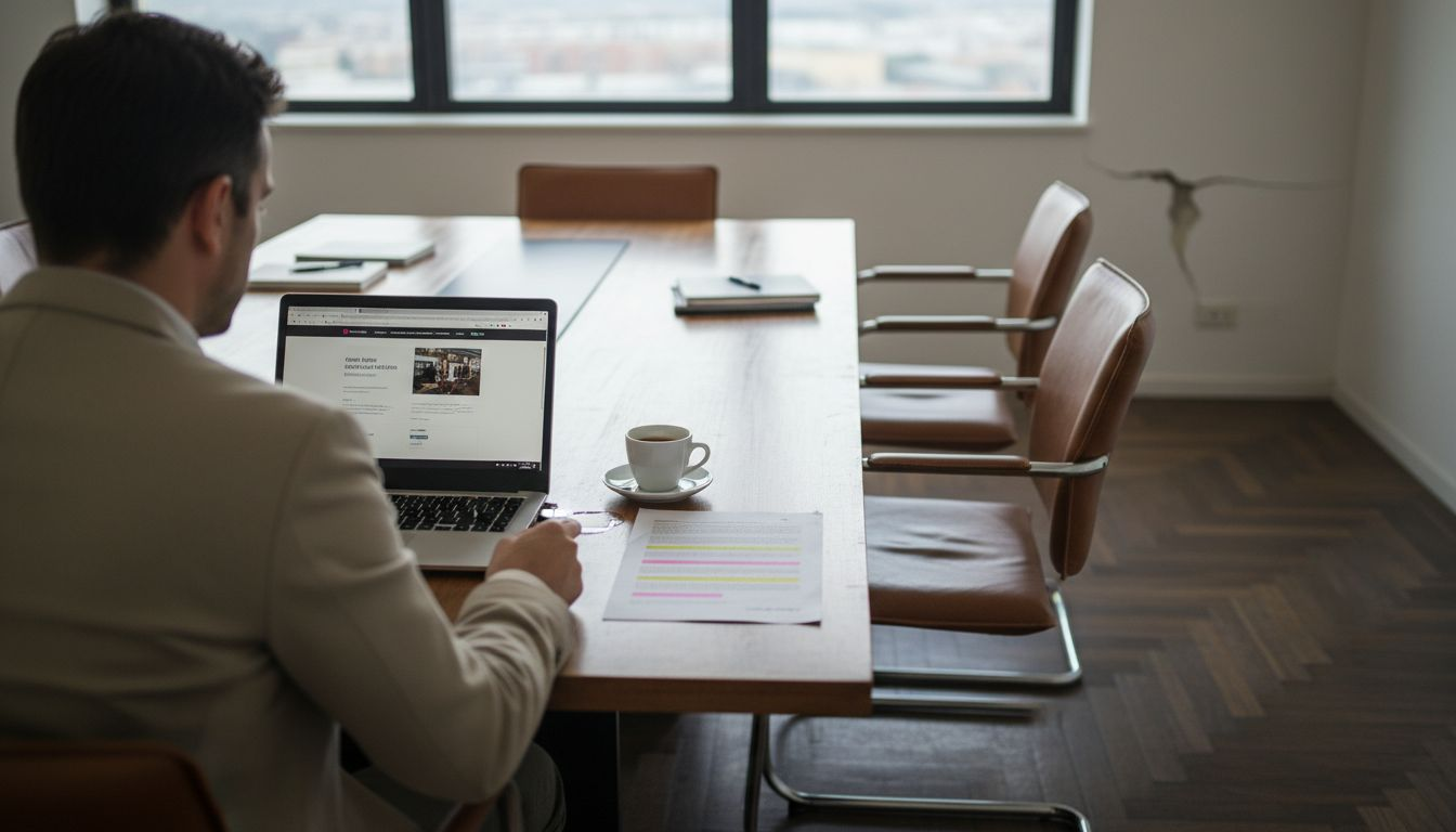 Imprenditore prende in considerazione il rinnovo del sito web aziendale