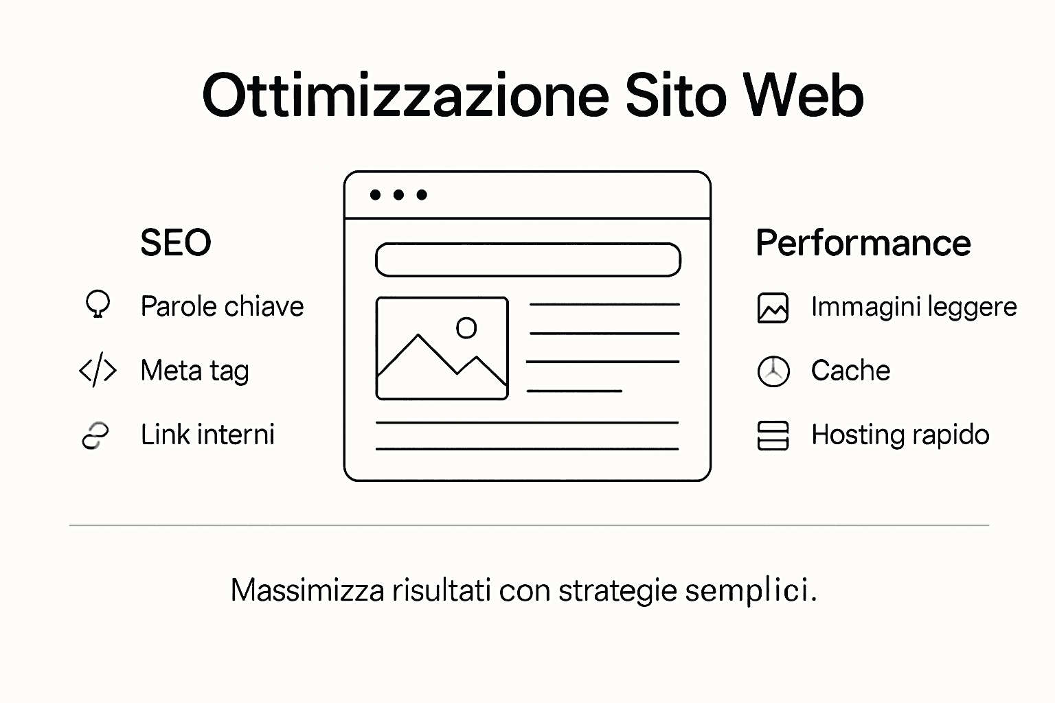 Infografica sulla strategia di ottimizzazione di un sito web