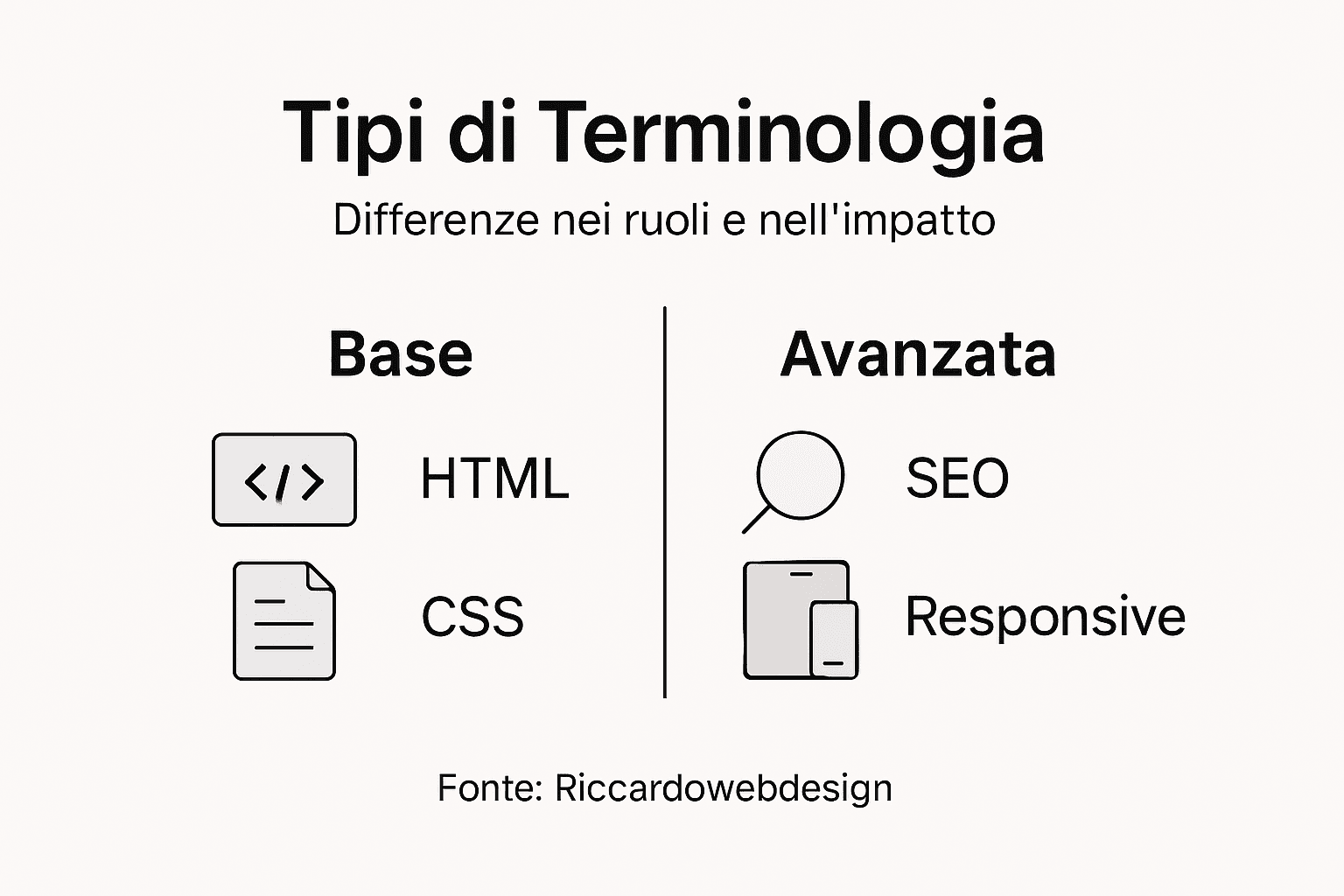 Infografica sulle principali terminologie del web design