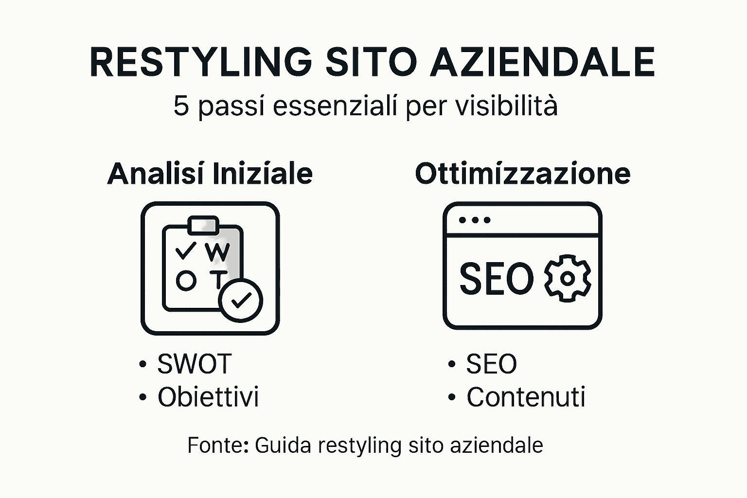 Infografica dedicata al rinnovamento del sito web aziendale