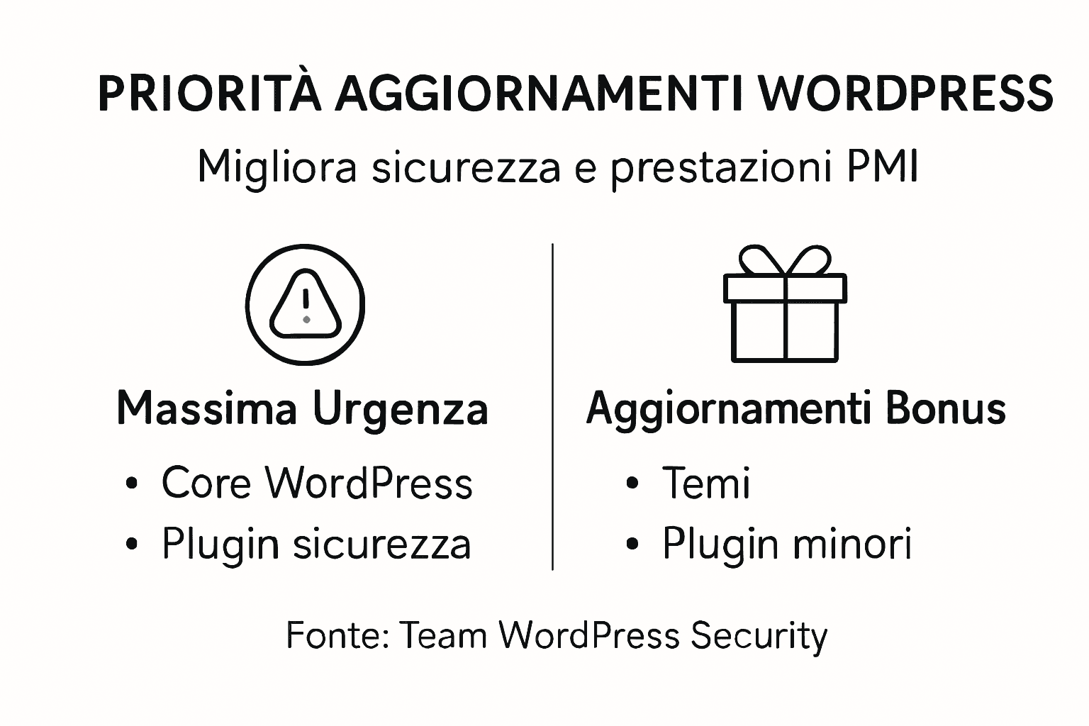 Infografica: quali aggiornamenti di WordPress sono davvero prioritari?