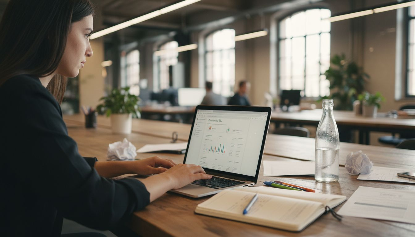 Esperto SEO che analizza le prestazioni di un sito web