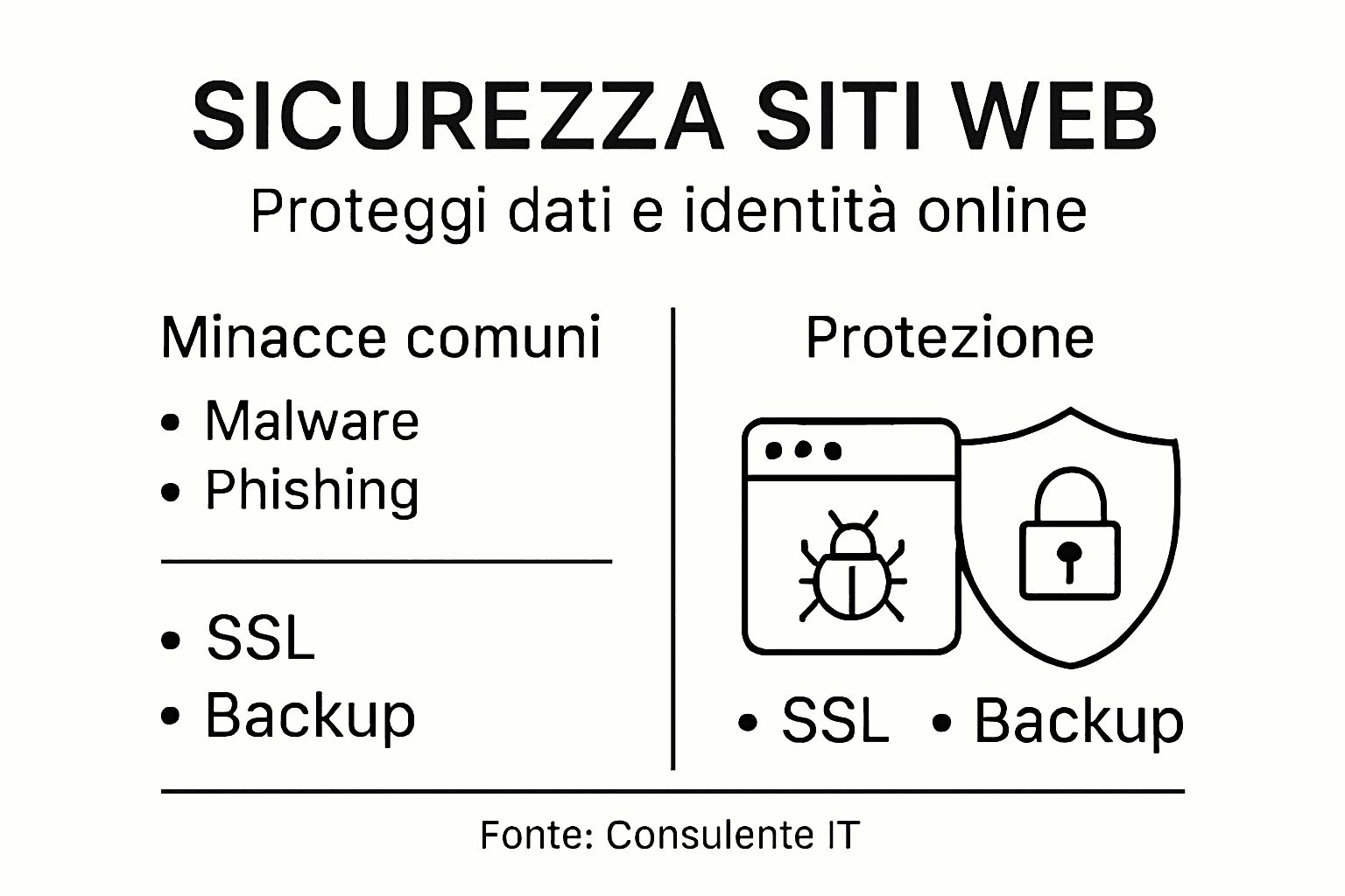 Guida visuale ai principi fondamentali per la sicurezza dei siti web