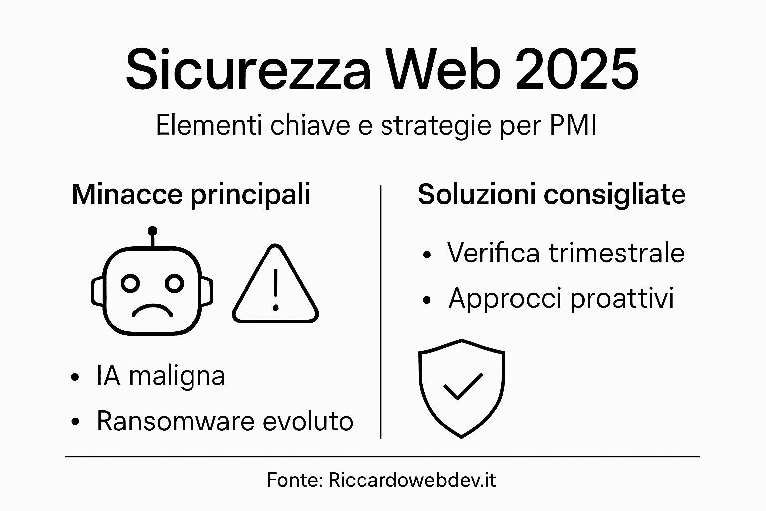 Infografica sui principali rischi per la sicurezza online e le strategie per proteggersi