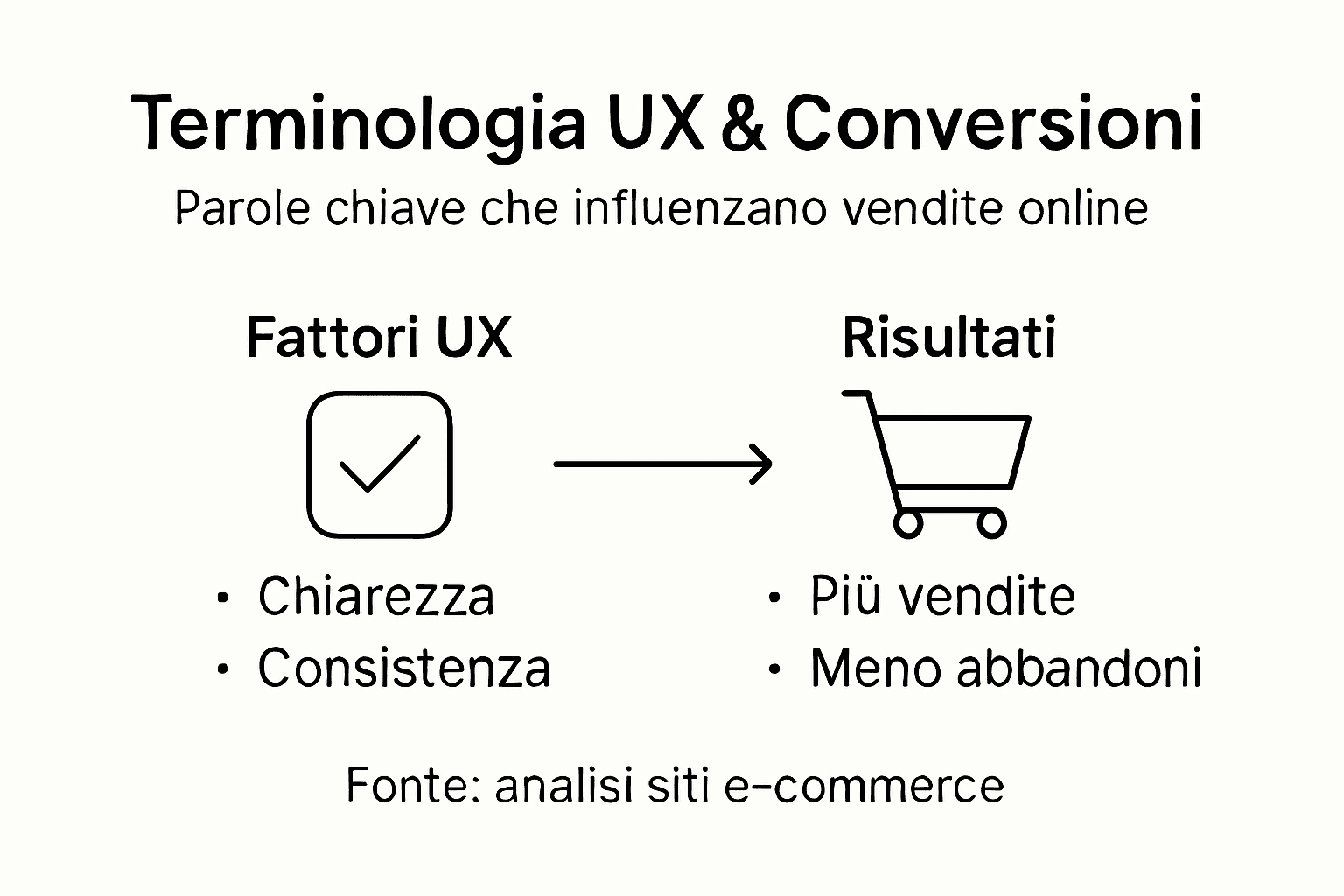 Infografica: termini chiave della UX e come migliorare le conversioni del tuo sito web