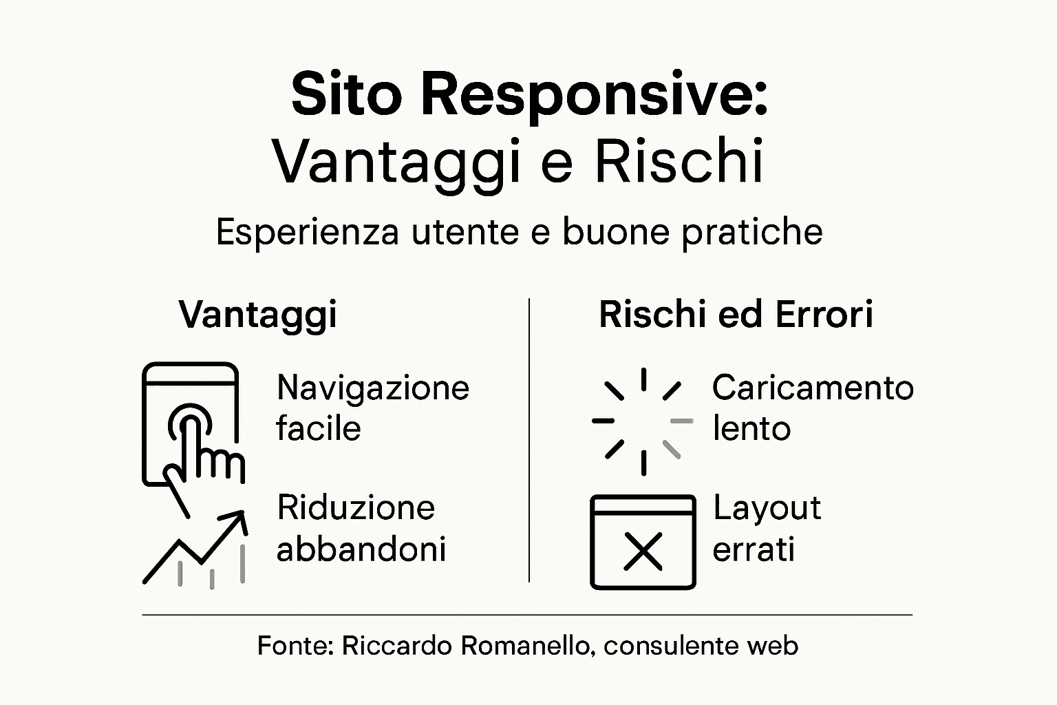 Infografica: pro e contro di un sito web responsive