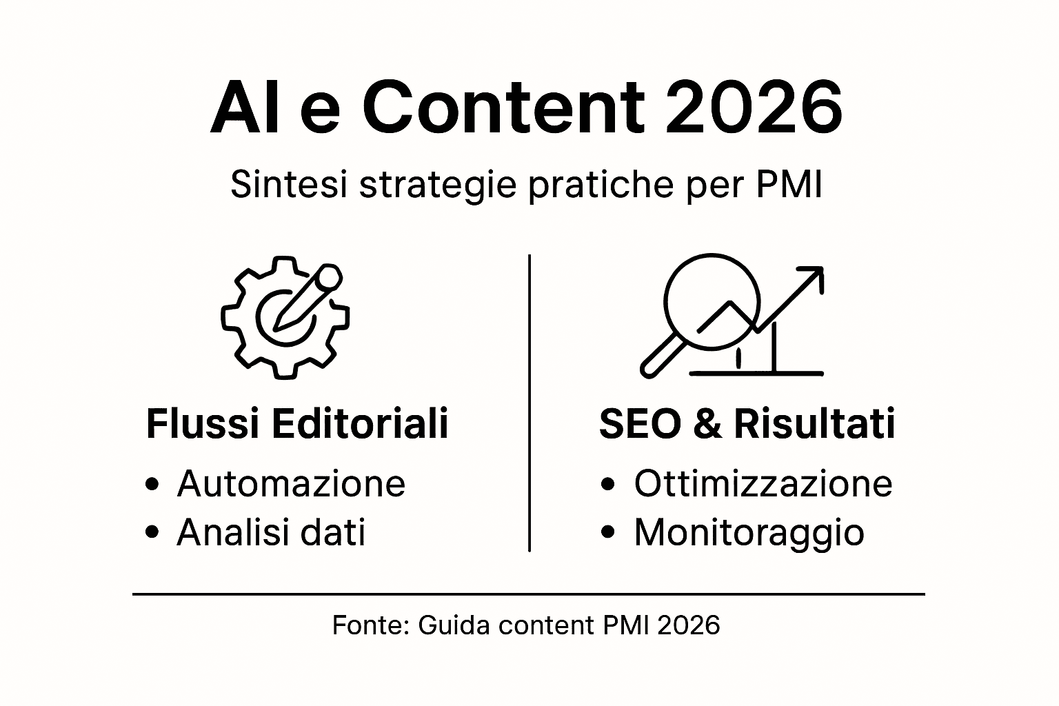Infografica: le strategie di intelligenza artificiale per i contenuti delle PMI nel 2026