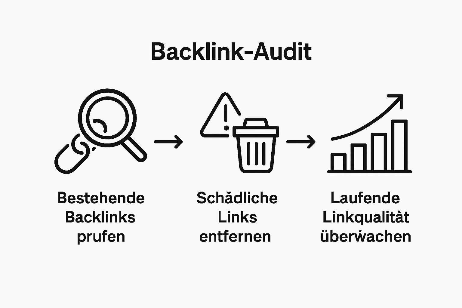 Infografik: So läuft ein Backlink-Audit ab – alle Schritte auf einen Blick