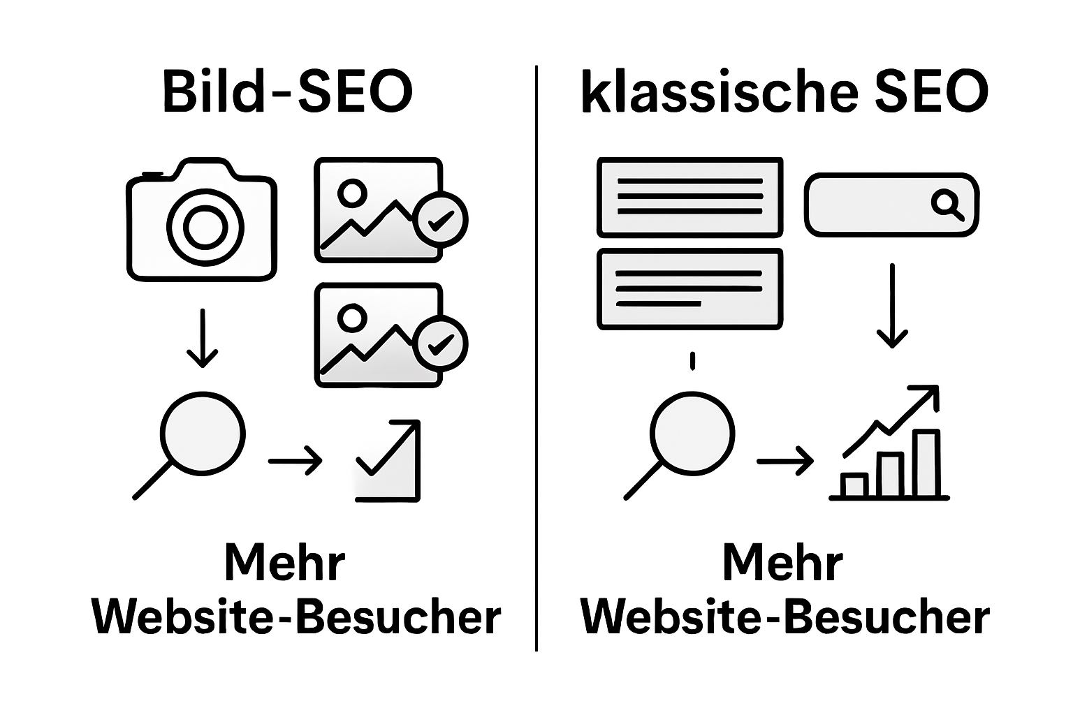 Infografik: Bild-SEO im Vergleich zur klassischen Suchmaschinenoptimierung