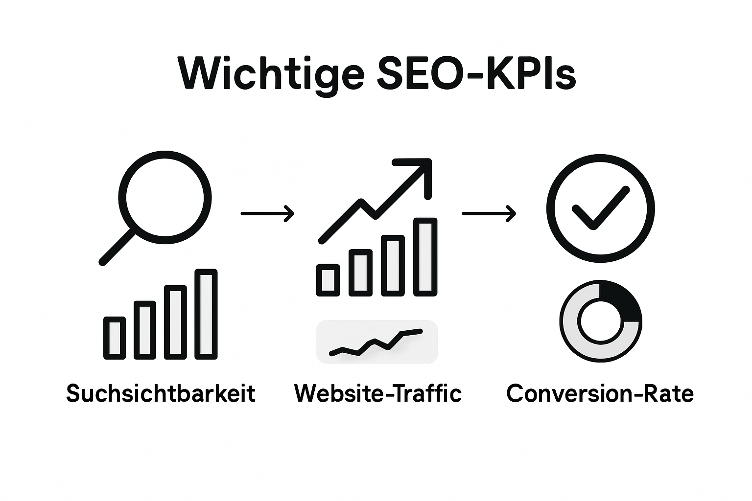 Grafische Gegenüberstellung von SEO-Kennzahlen und deren Einfluss auf den Return on Investment