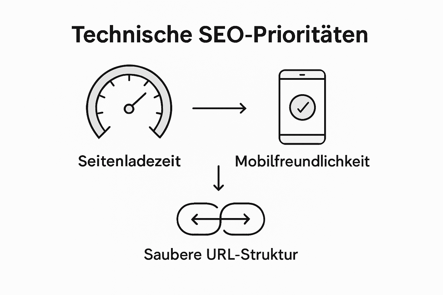 Infografik: Technisches SEO in drei Schritten erklärt