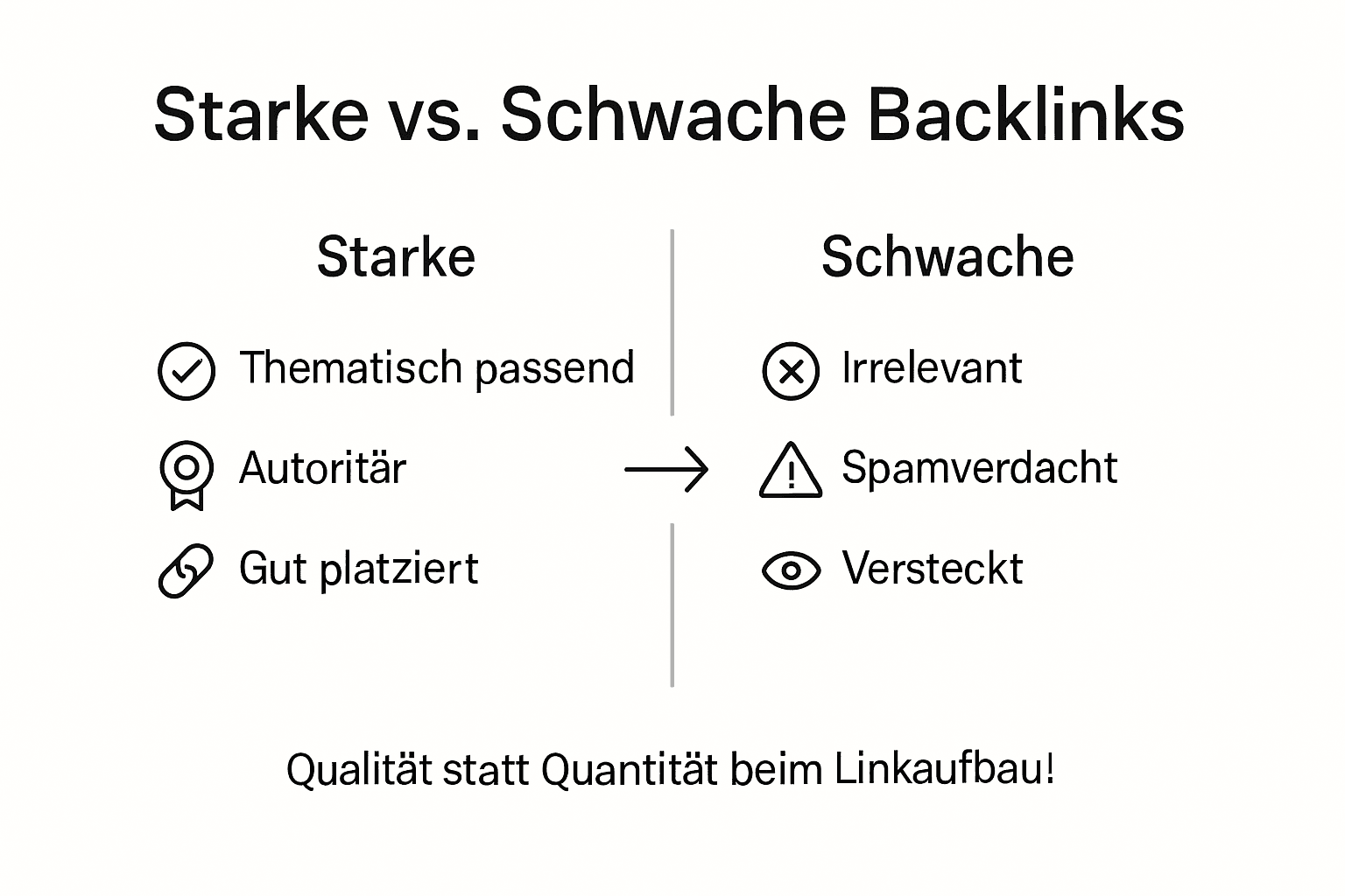 Infografik: Qualitätsunterschiede bei Backlinks – Was macht einen starken Link aus?