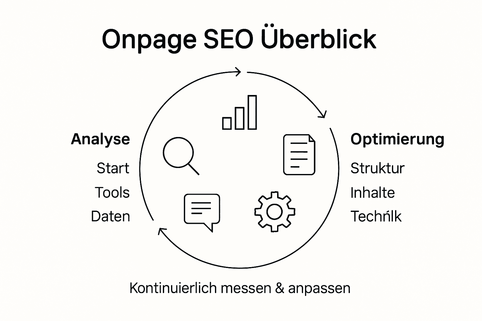 Grafik: Die wichtigsten Schritte für eine erfolgreiche Onpage-Optimierung im Überblick