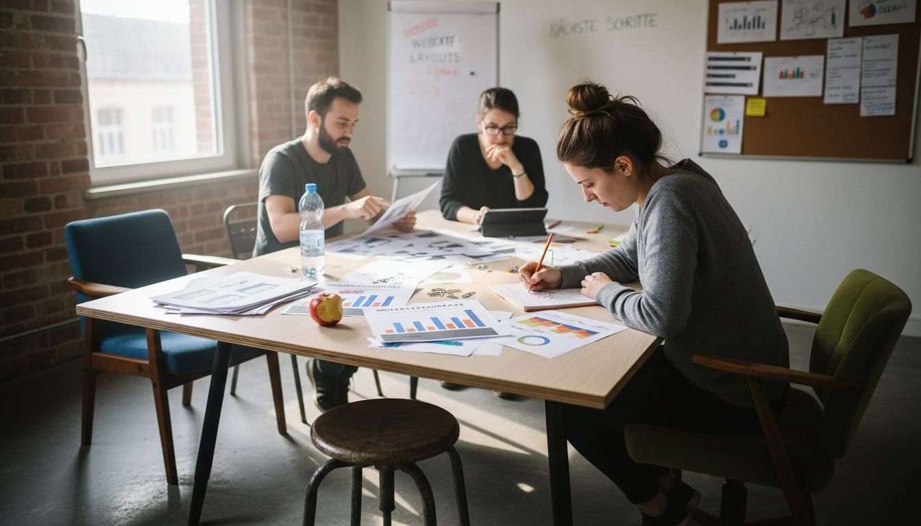 Gemeinsames Brainstorming im Team zu Strategien, wie wir die Sichtbarkeit von KI erhöhen können.