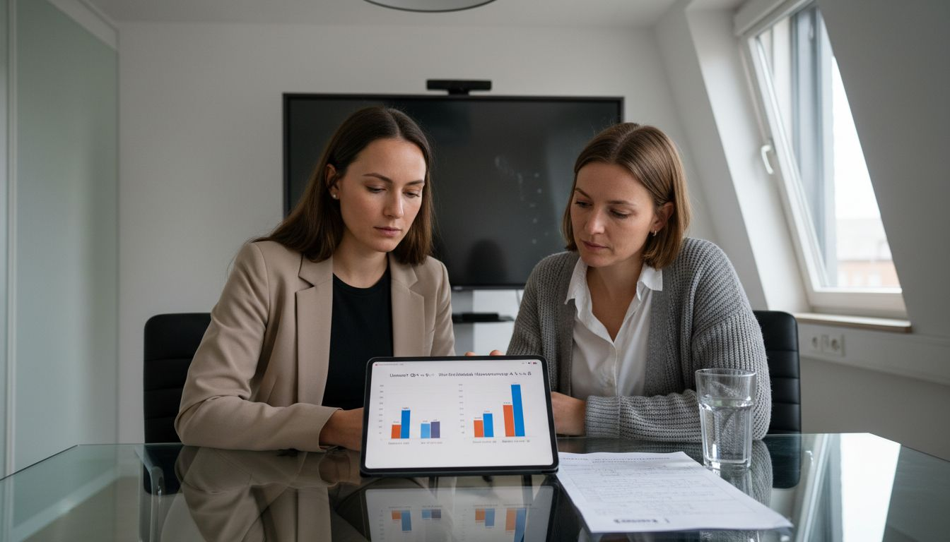 Marketingmanagerinnen werten die Performance der Webseite aus.