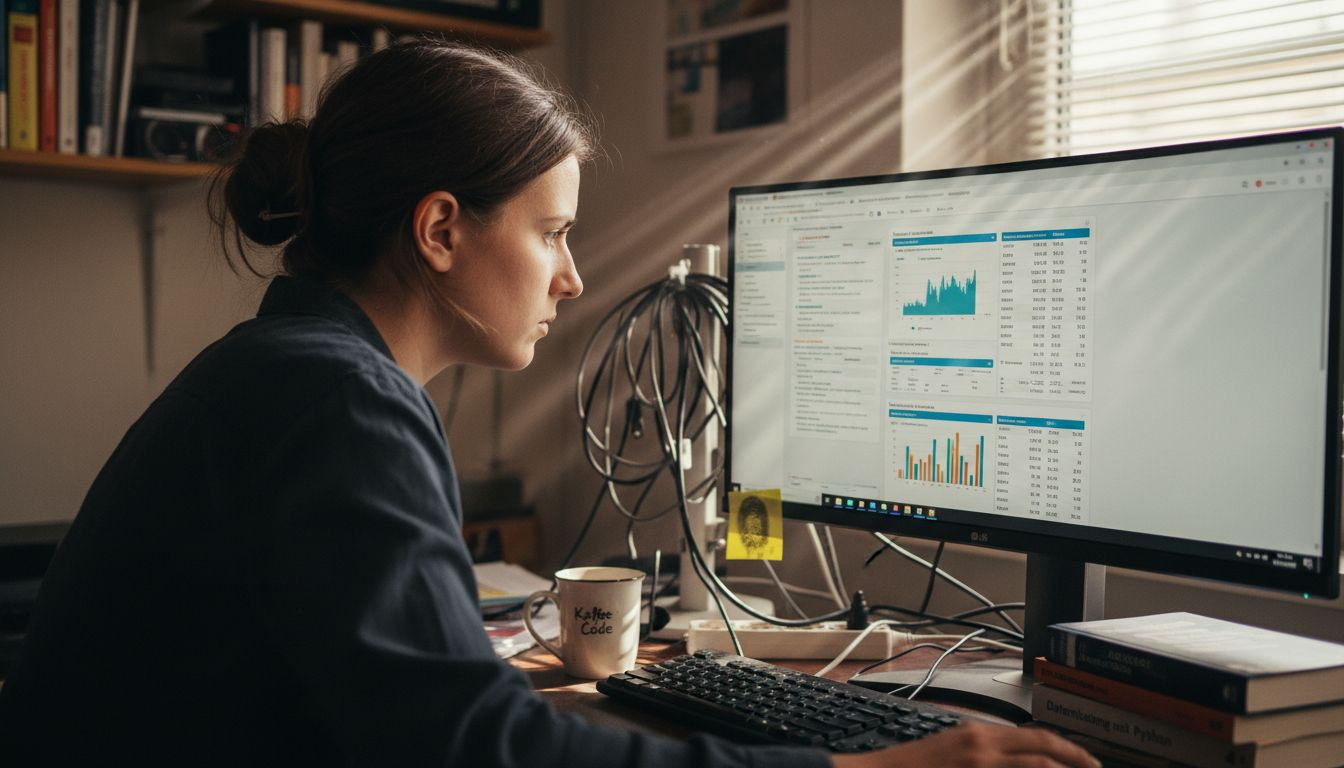 Ein IT-Experte richtet Analyse-Tools für die Website ein.