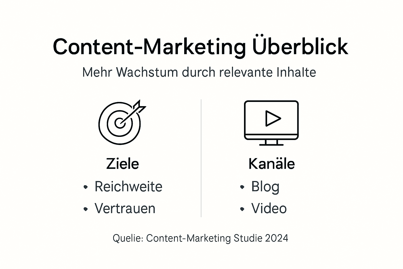 Übersicht: Ziele und Kanäle im Content-Marketing auf einen Blick