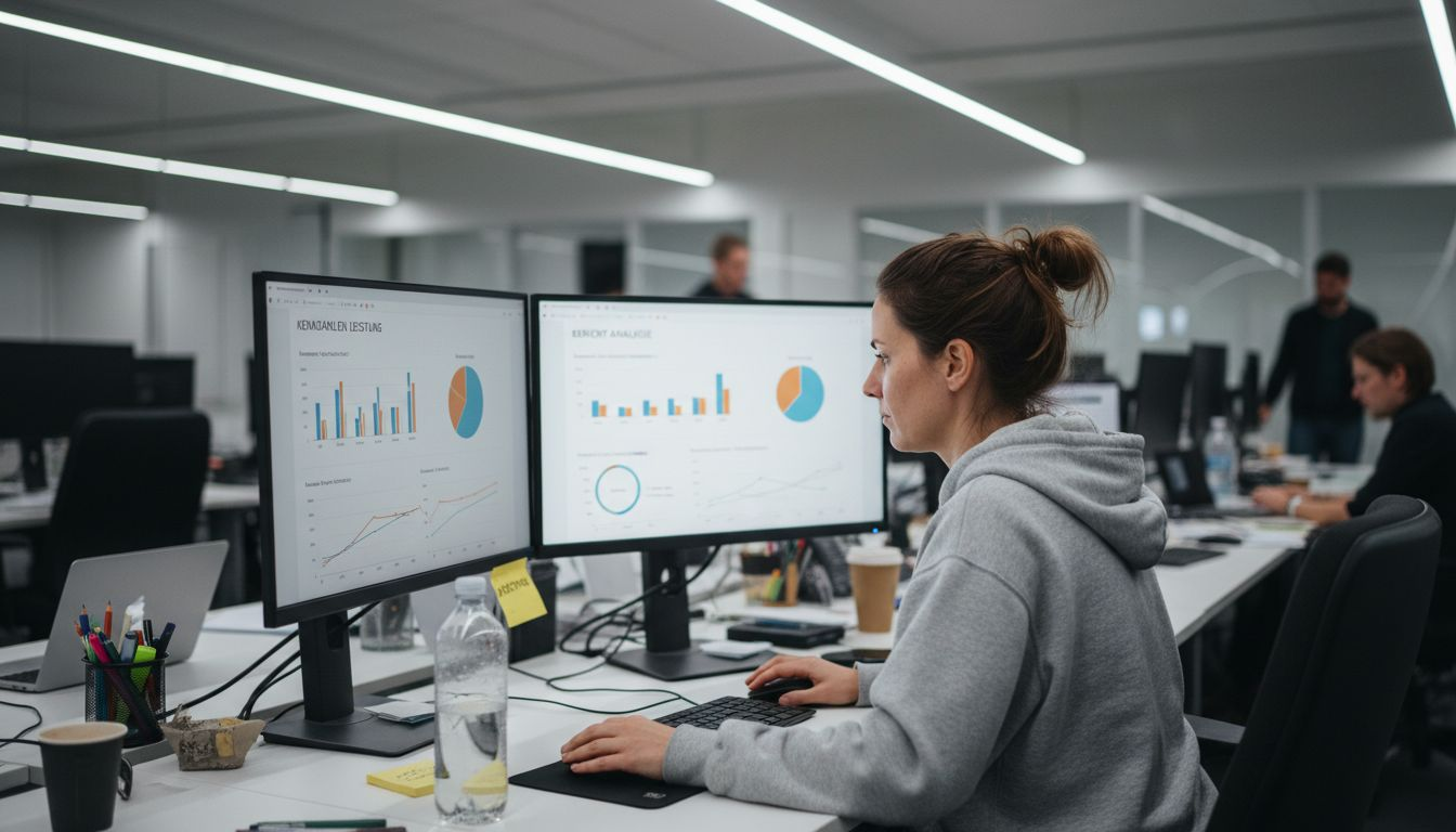 Marketing-Experte analysiert und vergleicht die Ergebnisse von Google Ads und SEO-Maßnahmen.