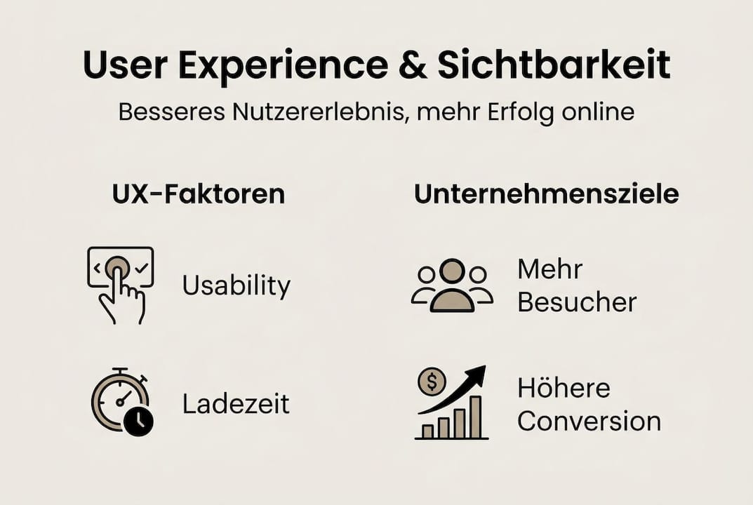 Grafik zur Nutzererfahrung und Online-Sichtbarkeit