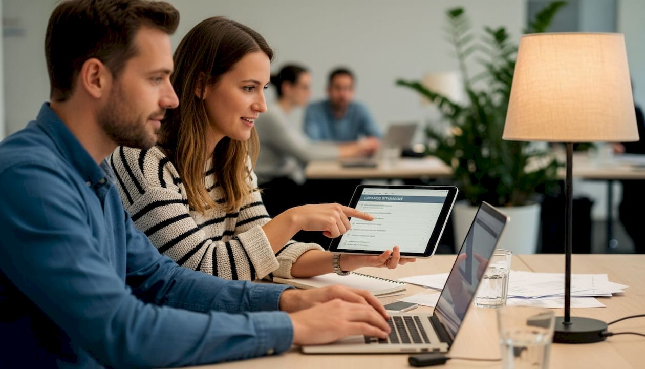 Das Team bespricht gemeinsam die nächsten Schritte für die technische SEO-Optimierung.