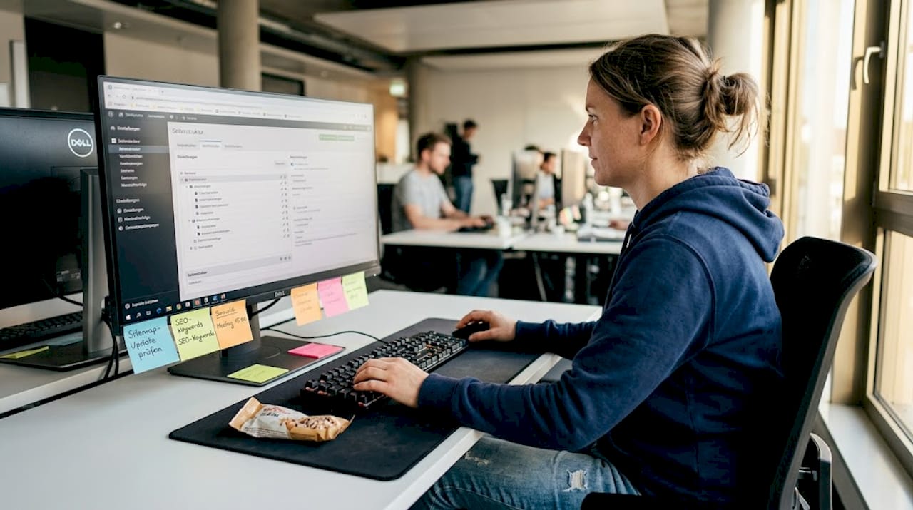 Der IT-Manager aktualisiert die Sitemap direkt im CMS.
