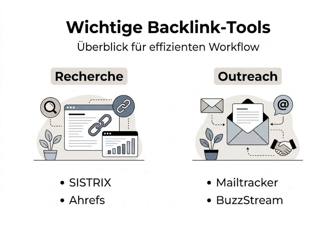 Infografik: Die wichtigsten Backlink-Tools im Überblick