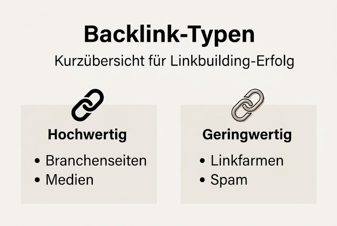 Infografik: Die wichtigsten Arten von Backlinks im Überblick