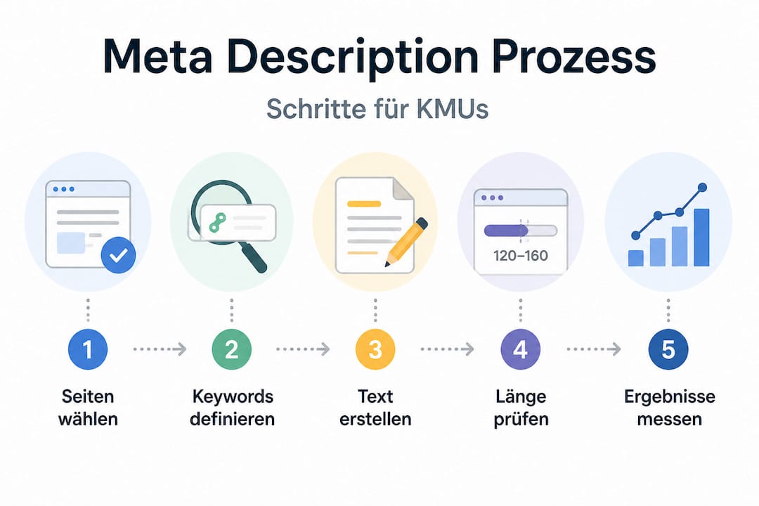 Infografik: So erstellst du eine Meta Description Schritt für Schritt