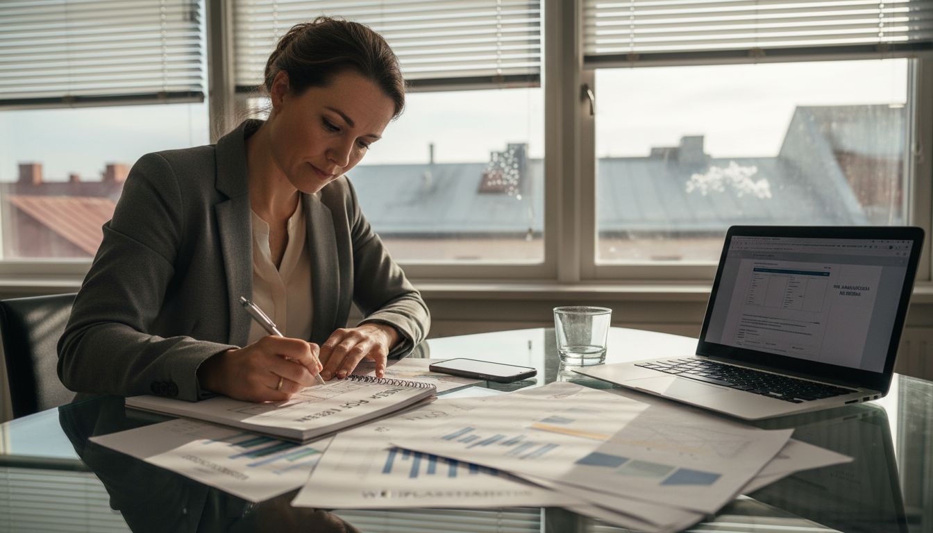 Chef skissar på webbdesign vid mötesbordet