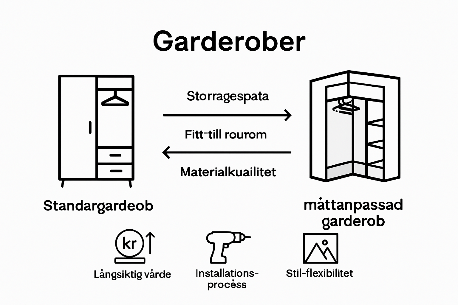 Infografik: Måttanpassad garderob eller standardskåp – vad passar dig bäst?