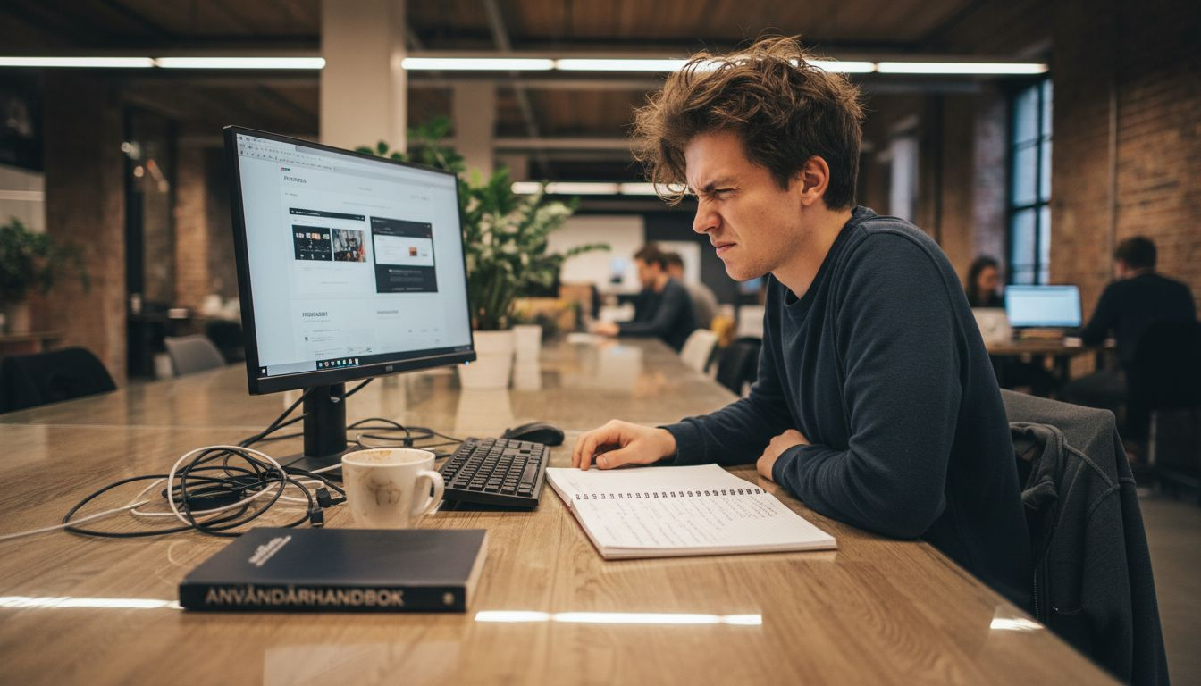 Utvecklare som jämför olika WordPress-alternativ tillsammans vid ett gemensamt bord