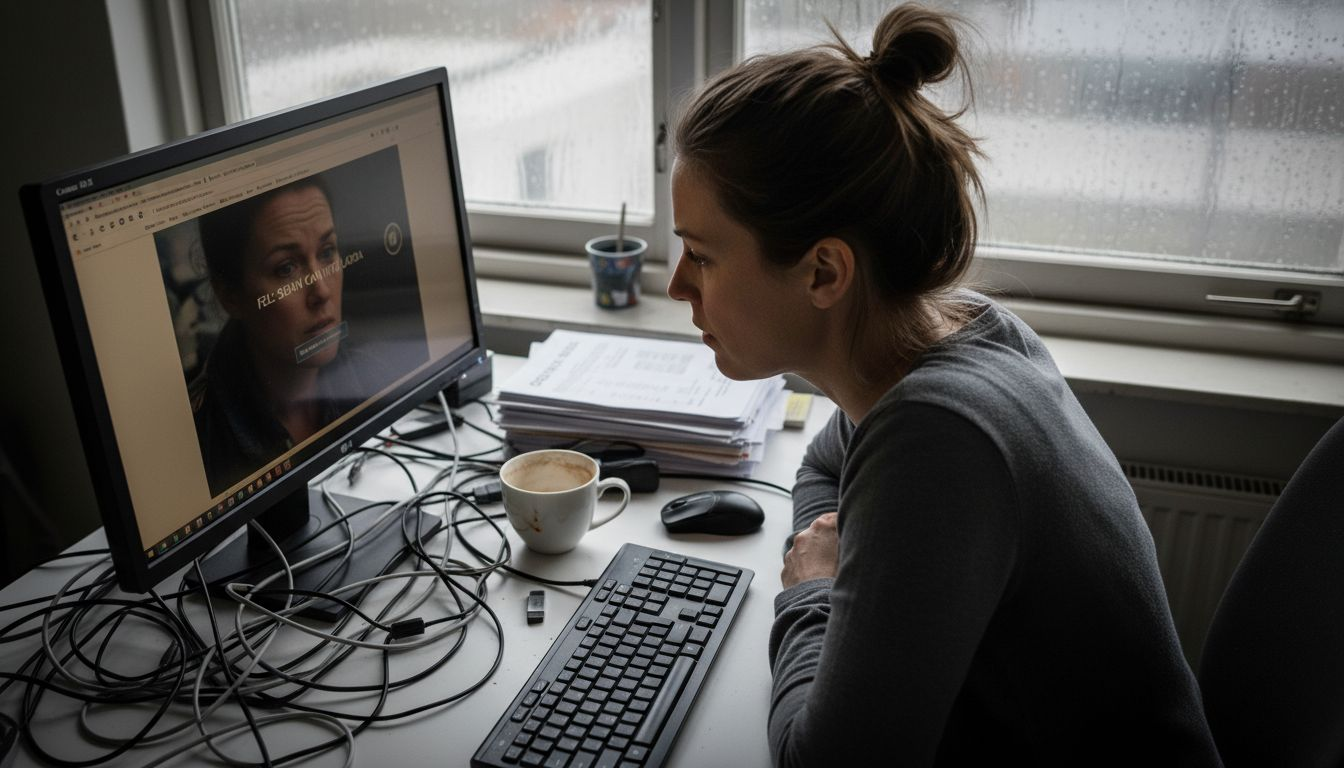 En kvinna undersöker och försöker lösa SEO-relaterade problem i sin webbutik.