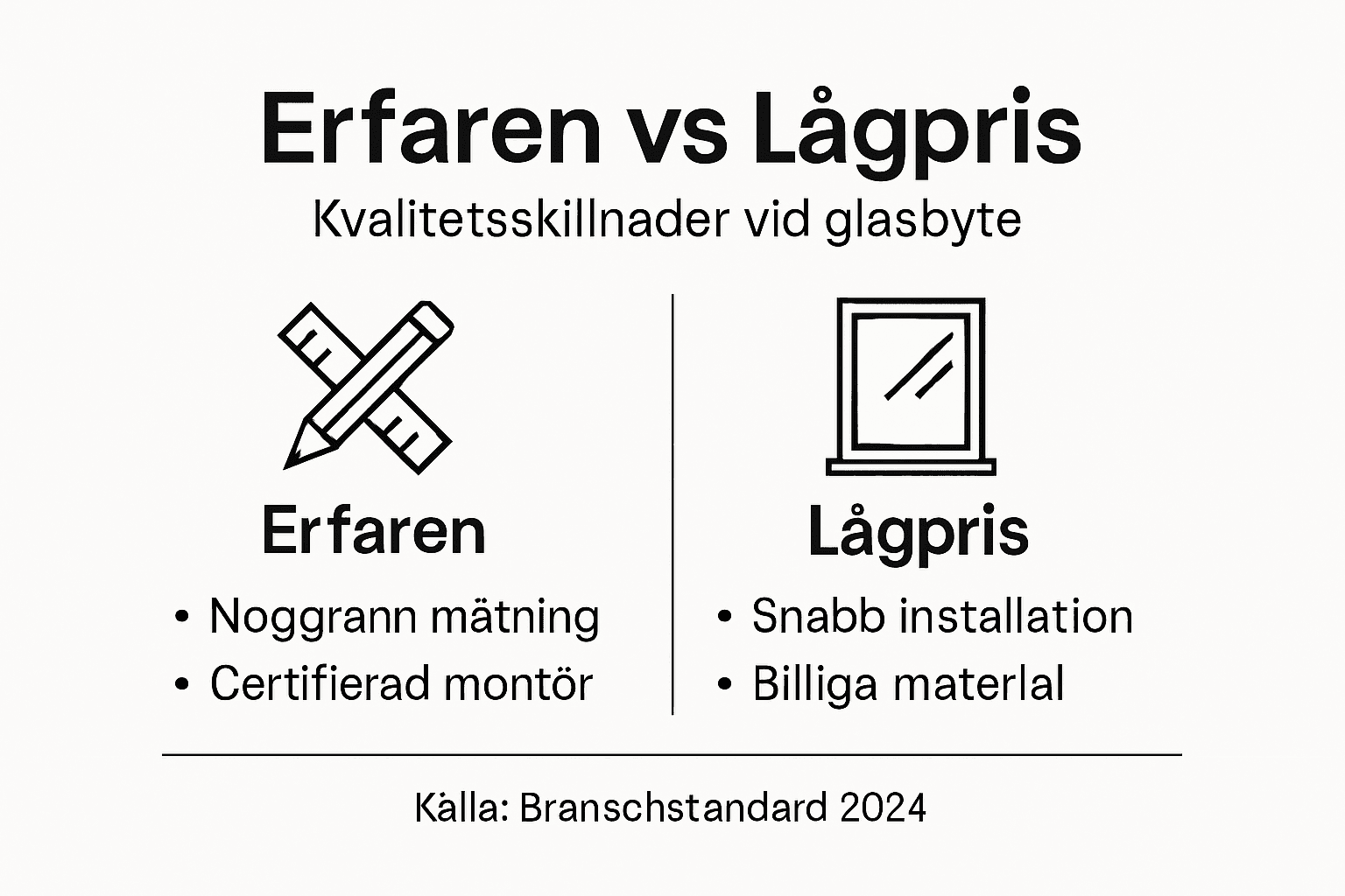 Så skiljer sig en erfaren glasmästare från en budgetvariant – se skillnaderna i vår infografik