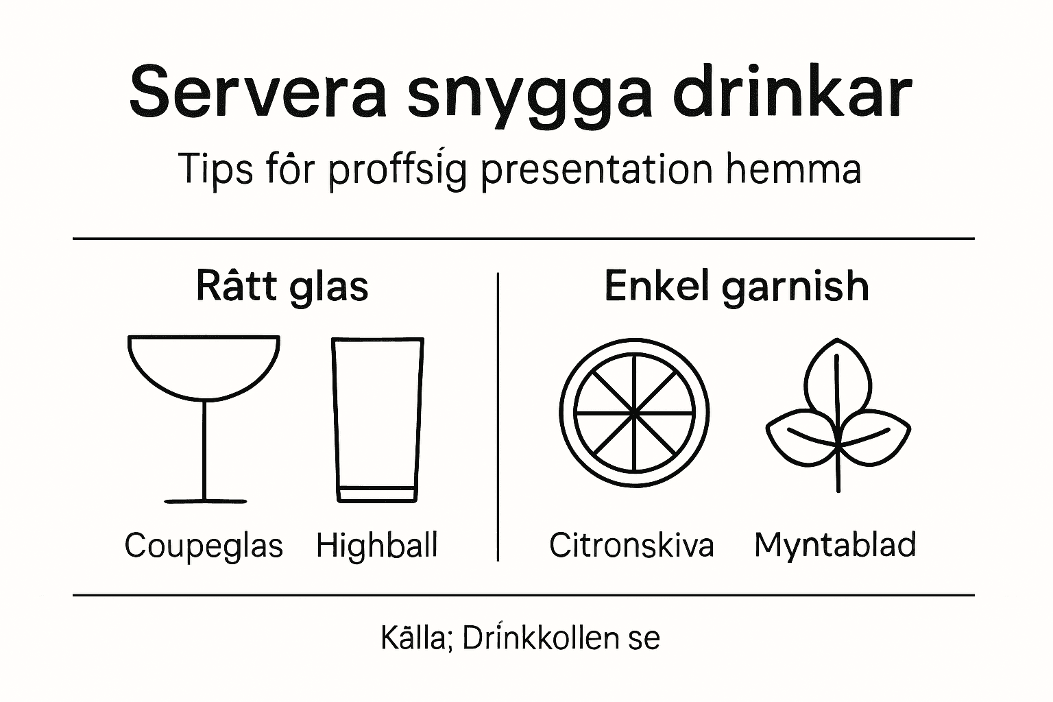 Så lyckas du med snygg drinkservering – tips i infografik