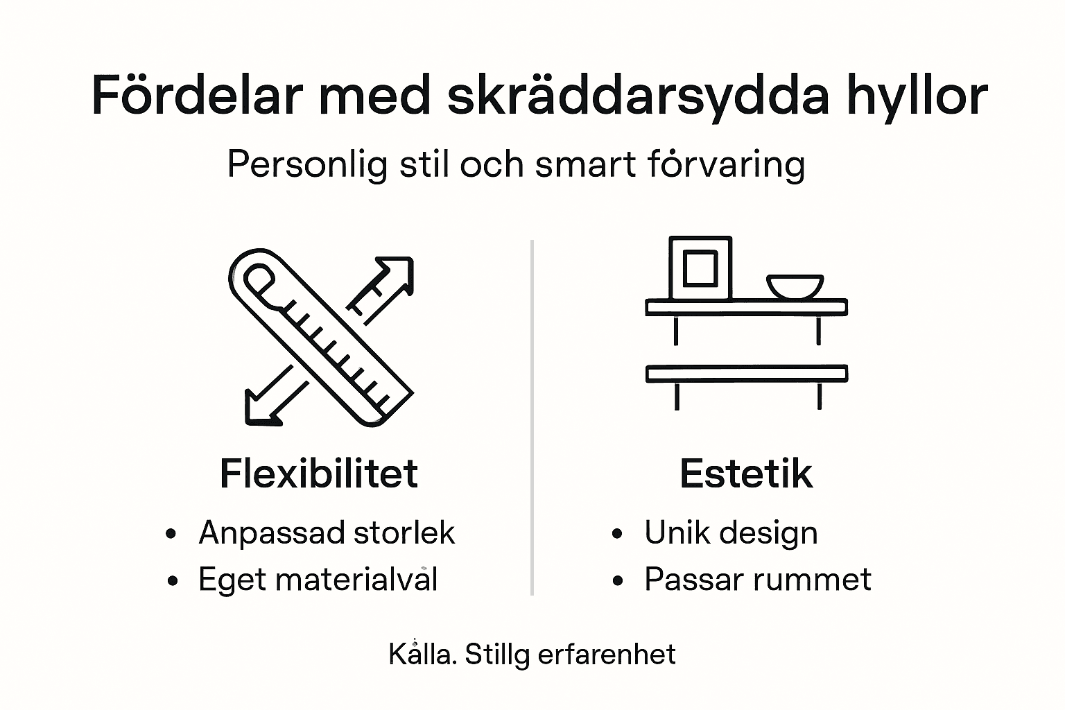 Upptäck fördelarna med måttanpassade hyllor – illustrerat i vår infografik