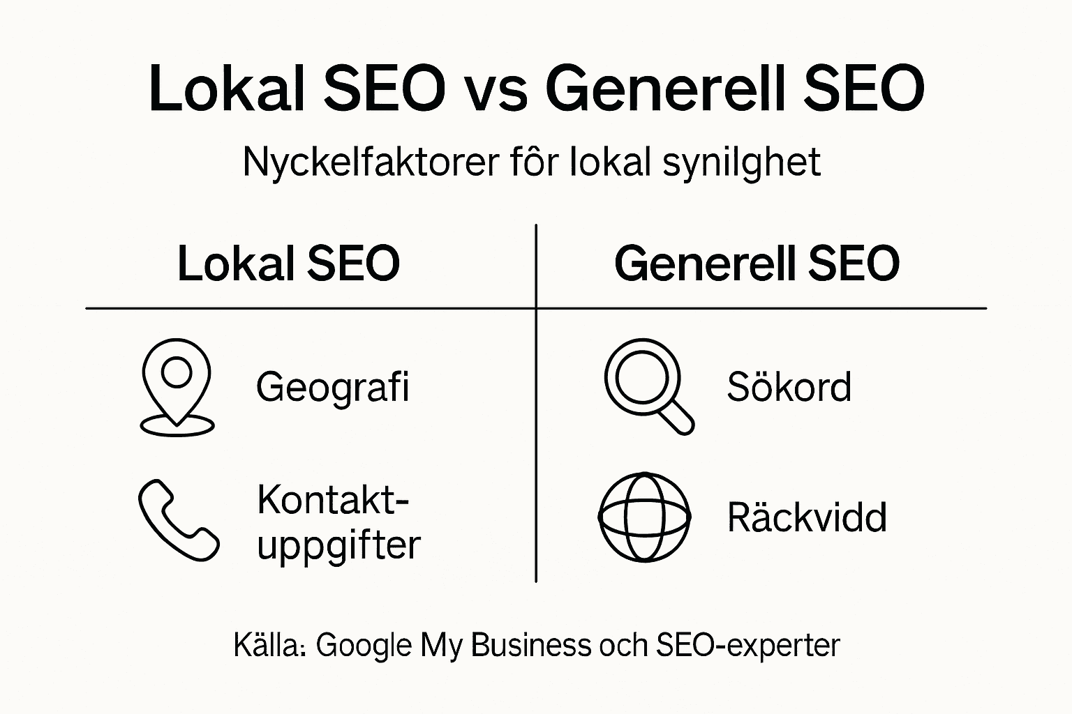 Infografik: Så skiljer sig lokal SEO från generell SEO