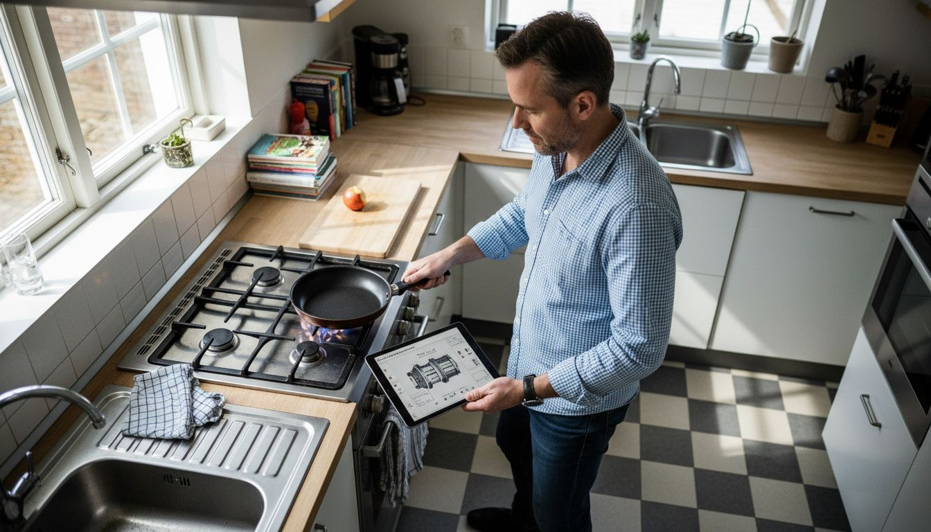 Man provar hur köket fungerar i vardagen hemma