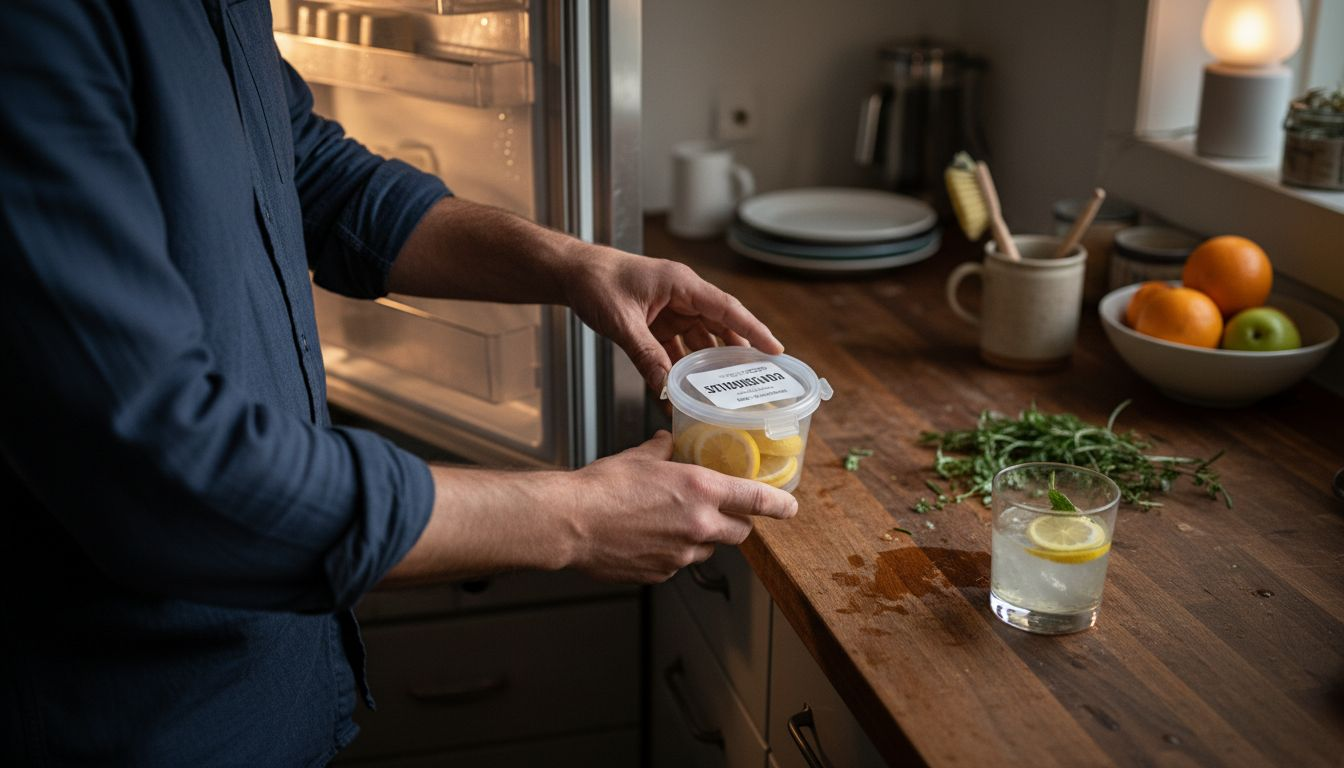 Man väljer ut passande garnityr att dekorera drinken med.