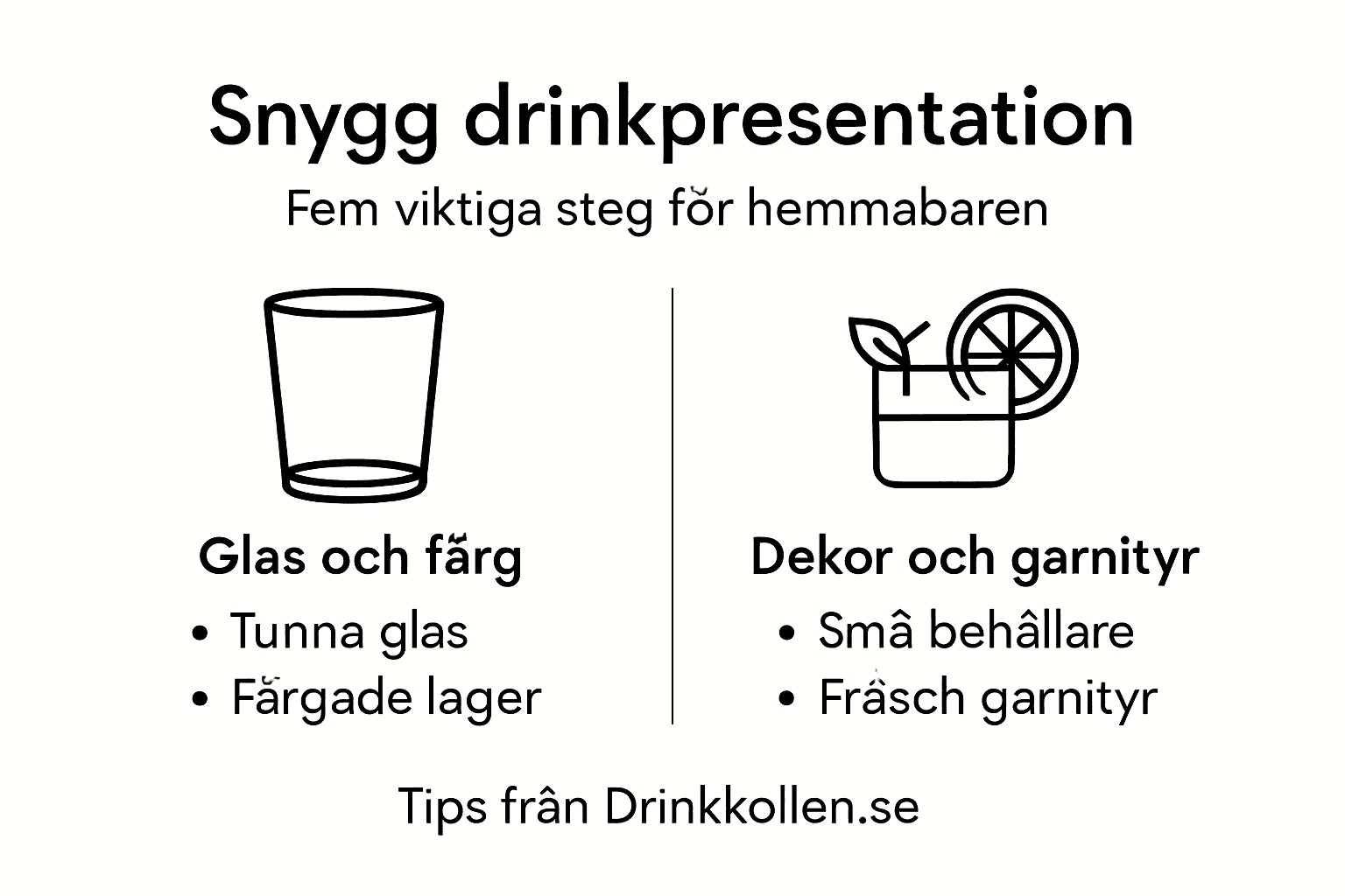 Guide: Så får du till en snygg drinkpresentation hemma – steg för steg i infografik