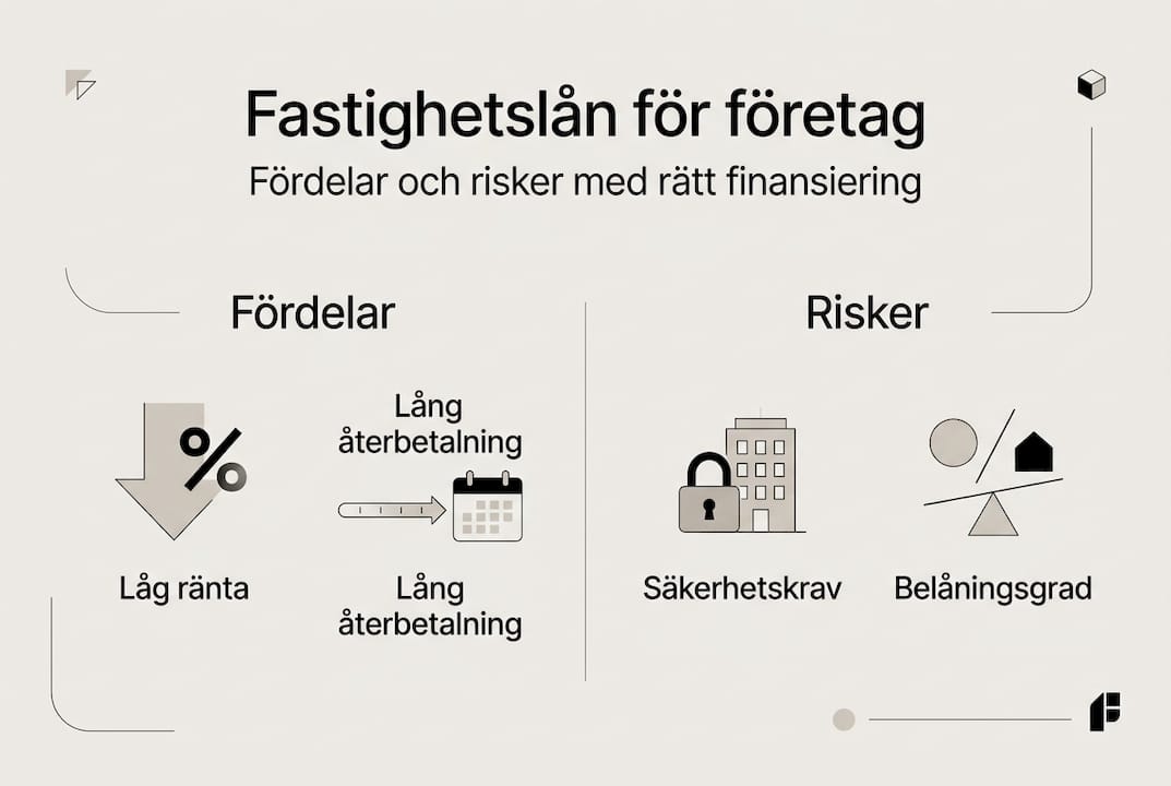 Här får du en överskådlig infografik som sammanfattar både fördelar och risker med att ta fastighetslån.
