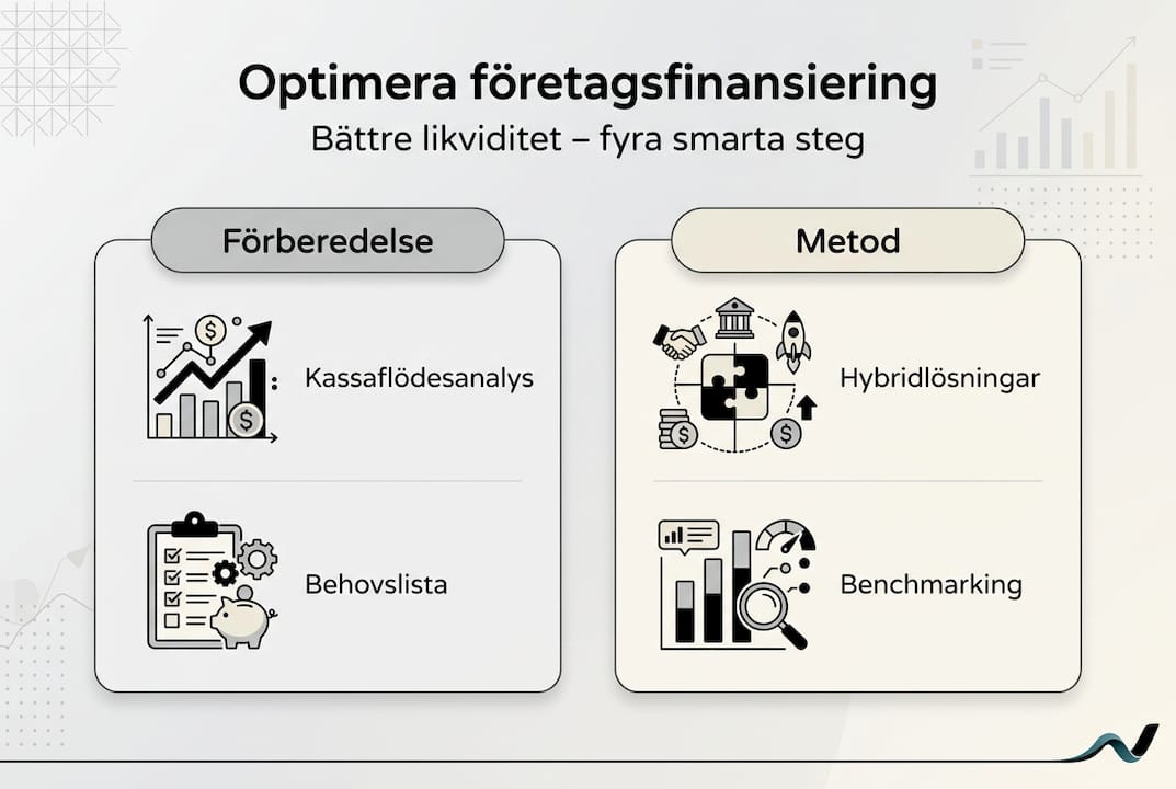 Fyra steg till framgångsrik företagsfinansiering – en överskådlig infografik
