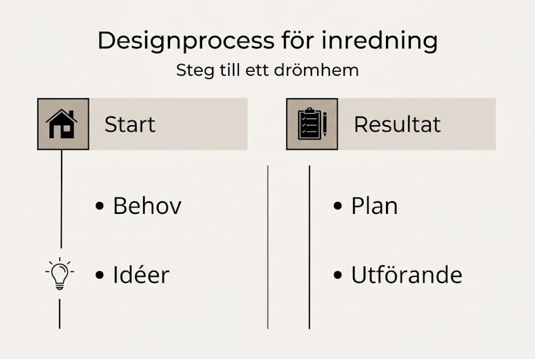 Översikt av designprocessen i form av en informativ grafik