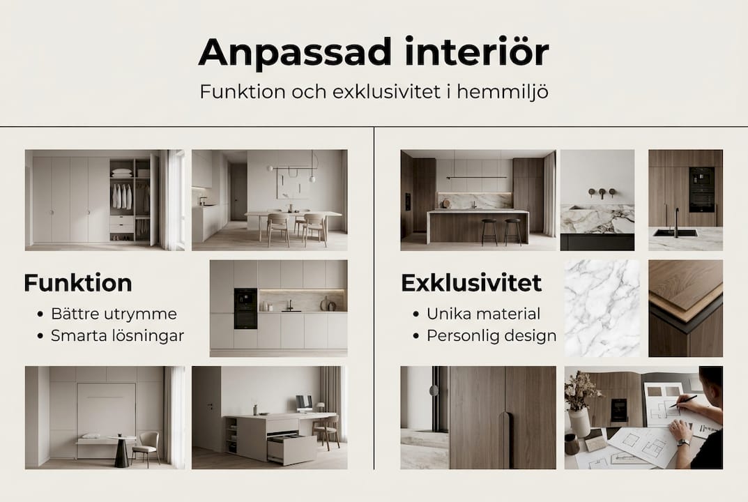 En visuell sammanställning av skräddarsydda interiörer